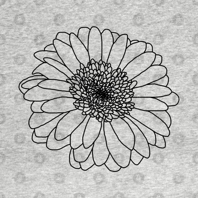 Gerbera Floral Line Drawing by ellenhenryart